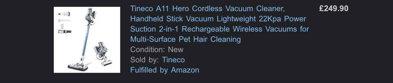 Image of Tinerco A11 Hero Vacuum Cleaner