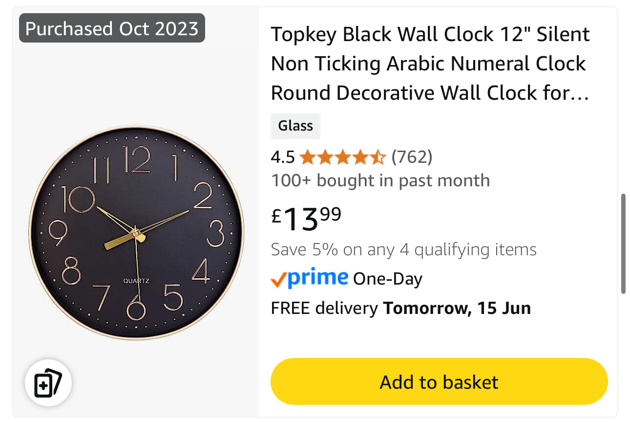 Image of Wall Clock 12 Inch