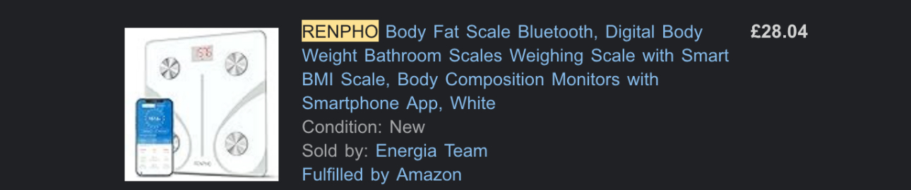 Image of RENPHO Smart Body Scale
