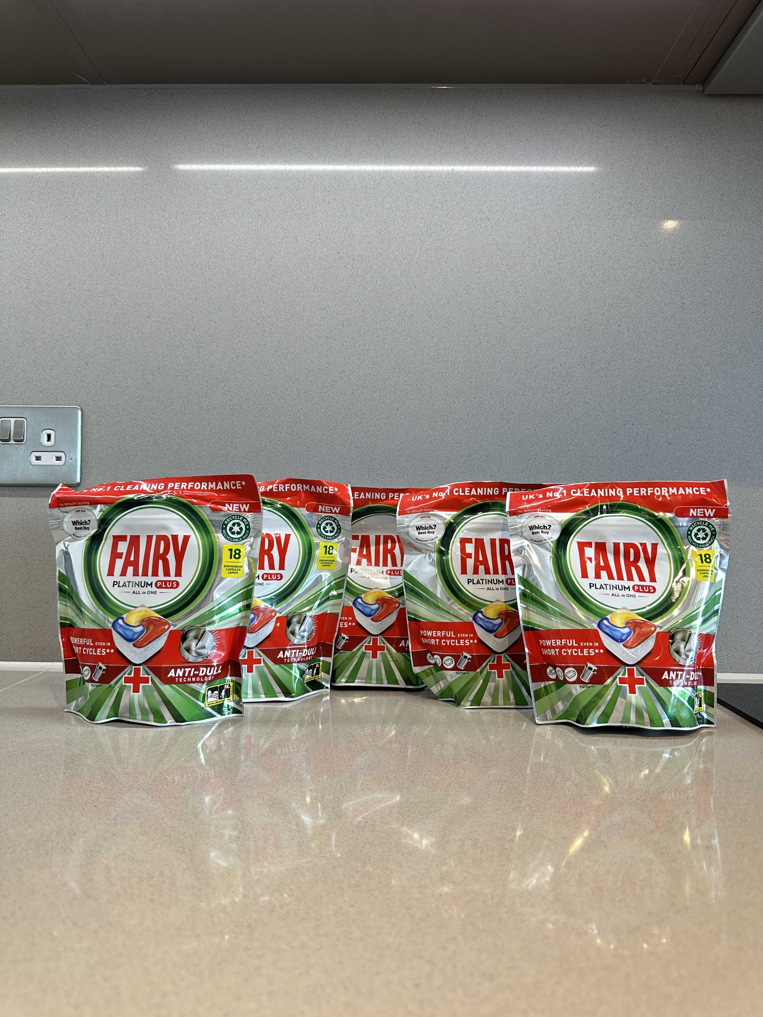 Image of Fairy Platinum Plus Dishwasher Detergent Unopened *5